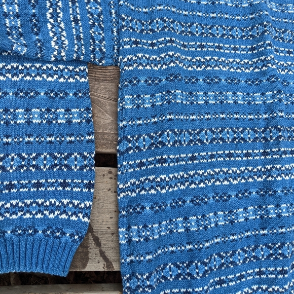 Vintage L.L. Bean Scottish cotton grandpa sweater woven knit jumper - Picture 3 of 7